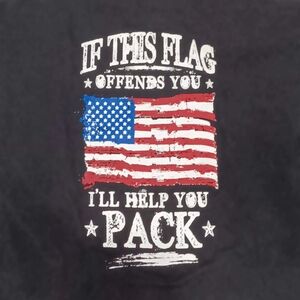 Patriotic American Flag T-Shirt 4xl If This Flag Offends You, I'll Help You Pack